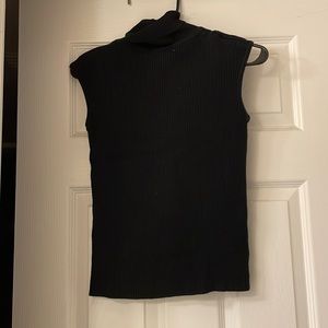 Black Rib Knit Sweater Vest